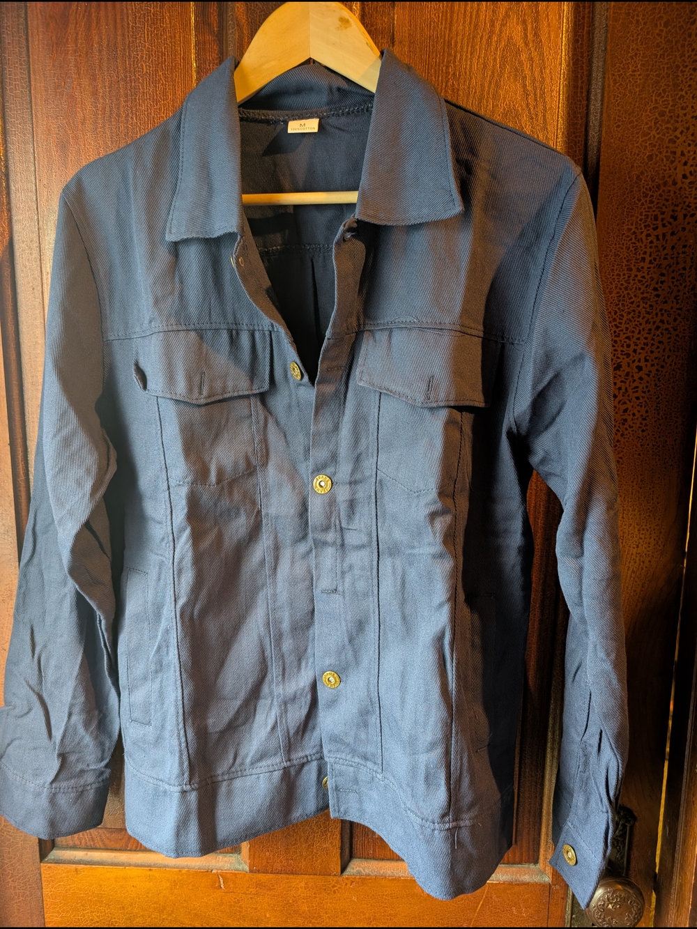Men's Navy Button-Front Jacket